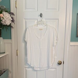 cloth & stone White V-Neck Women's Top